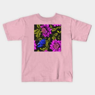 Colorful Flower Illustration Kids T-Shirt